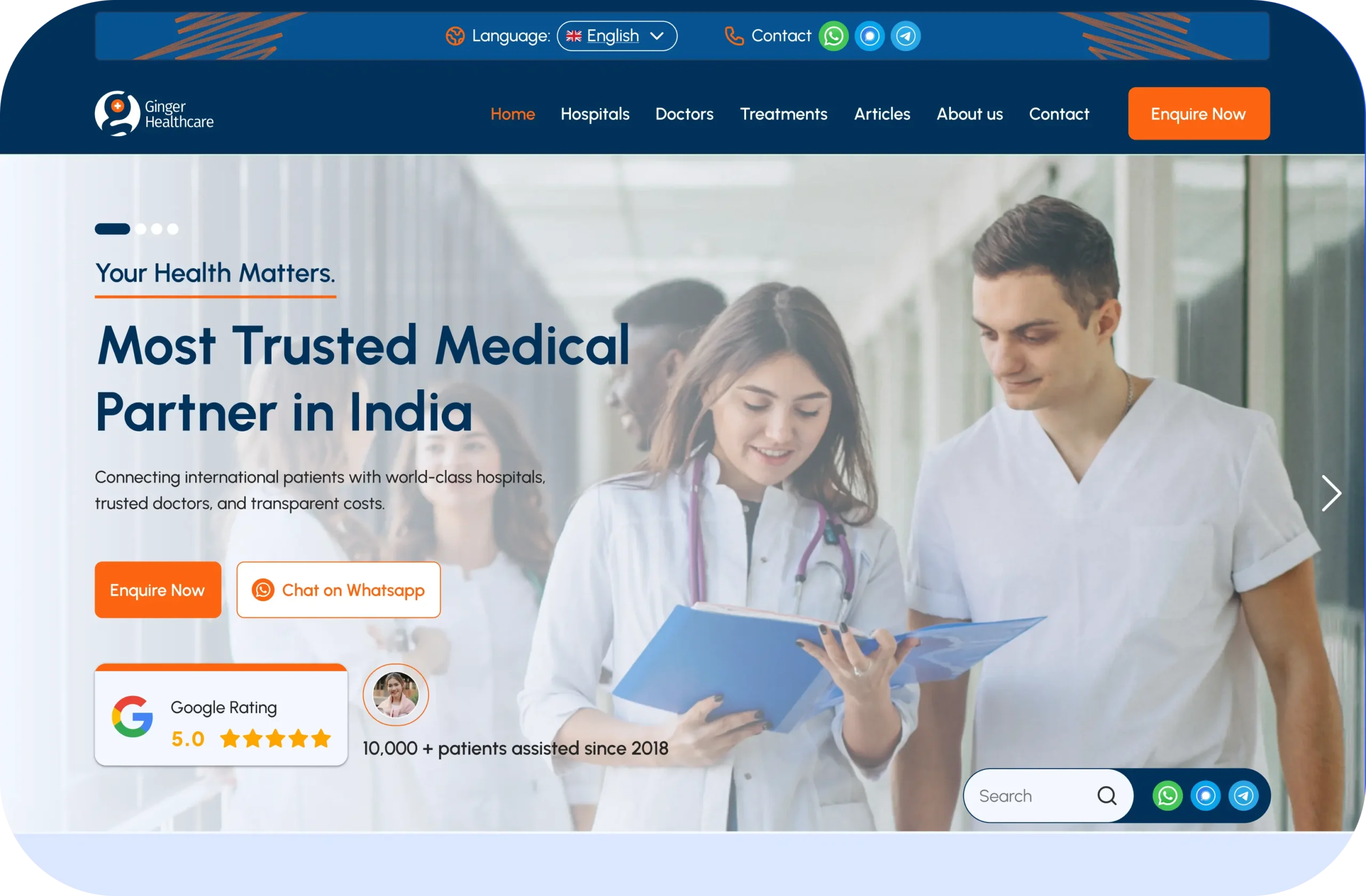 Ginger Healthcare preview mockup